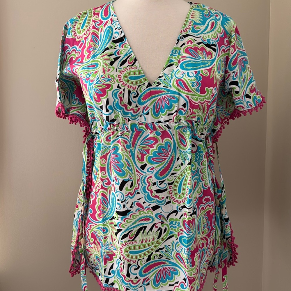 Mud Pie Swim Coverup Wild Paisley Butterfly
